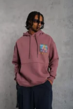 Erkek Patel Six Baskılı Kapüşonlu Sweat - Gül Kurusu - Görsel 2