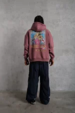 Erkek Patel Six Baskılı Kapüşonlu Sweat - Gül Kurusu - Görsel 3