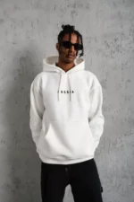 Erkek Astronot Baskılı Kapüşonlu Sweat - Beyaz - Görsel 2