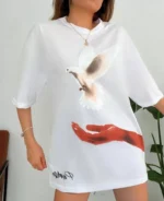 Dijital Baskılı T-Shirt - Beyaz