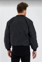 Erkek Düz Bomber Ceket - Siyah - Görsel 3