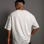 Erkek 24/1 Düz A Kalite Oversize T-shirt - Beyaz