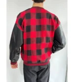 Erkek Pötikare Desen Nakışlı Kolej Ceket - Kırmızı - Görsel 2