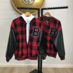 Erkek Pötikare Desen Nakışlı Kolej Ceket - Kırmızı - Görsel 3