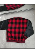 Erkek Pötikare Desen Nakışlı Kolej Ceket - Kırmızı - Görsel 4