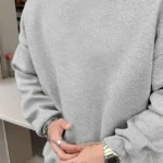 Erkek Düz Bisiklet Yaka Sweat - Gri