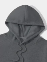 Erkek Düz Kapüşonlu Sweat - Füme - Görsel 3