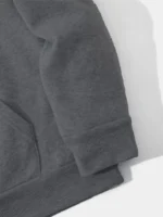 Erkek Düz Kapüşonlu Sweat - Füme - Görsel 4