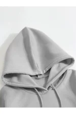Erkek Düz Kapüşonlu Sweat - Boyalı Gri - Görsel 3