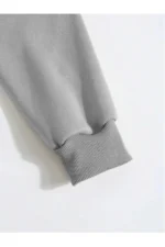 Erkek Düz Kapüşonlu Sweat - Boyalı Gri - Görsel 4