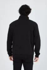 Erkek Yarım Fermuarlı Baskılı Sweat - Siyah - Görsel 4