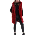 Reks Kapüşonlu Yelek - Kırmızı