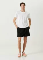 Unisex Basic Bisiklet Yaka Regular T-Shirt - Beyaz - Görsel 4