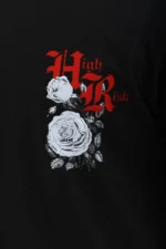 Unisex Oversize Baskılı Bisiklet Yaka T-Shirt - Siyah - Görsel 4