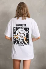 Unisex Baskılı Oversize T-Shirt - Beyaz - Görsel 2