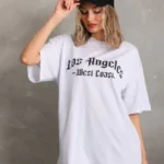 Unisex Baskılı Oversize T-Shirt - Beyaz