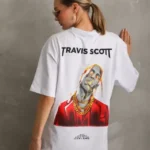 Unisex Baskılı Oversize T-Shirt - Beyaz