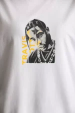 Unisex Baskılı Oversize T-Shirt - Beyaz - Görsel 3