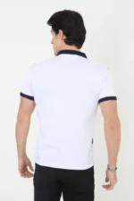 Erkek Yakalı Slim Fit Baskılı T-Shirt - Beyaz - Görsel 2