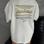 Unisex Baskılı Oversize T-Shirt - Beyaz