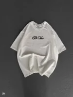 Unisex Baskılı Oversize T-Shirt - Beyaz - Görsel 4