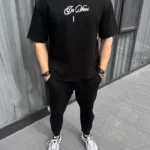 Unisex Baskılı Oversize T-Shirt - Siyah