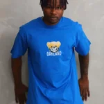 Unisex Baskılı Oversize T-Shirt - Mavi