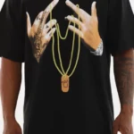 Unisex Baskılı Oversize T-Shirt - Siyah