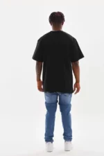 Unisex Baskılı Oversize T-Shirt - Siyah - Görsel 2