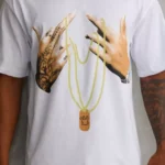 Unisex Baskılı Oversize T-Shirt - Beyaz