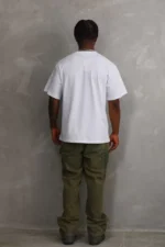 Unisex Baskılı Oversize T-Shirt - Beyaz - Görsel 2