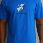 Unisex Baskılı Oversize T-Shirt - Mavi