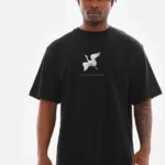 Unisex Baskılı Oversize T-Shirt - Siyah