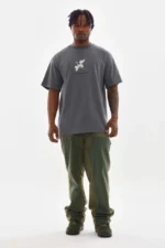 Unisex Baskılı Oversize T-Shirt - Füme - Görsel 4