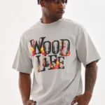 Unisex Baskılı Oversize T-Shirt - Gri