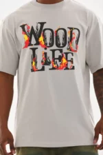 Unisex Baskılı Oversize T-Shirt - Gri - Görsel 3