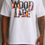 Unisex Baskılı Oversize T-Shirt - Beyaz