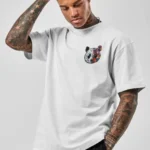 Unisex Baskılı Oversize T-Shirt - Beyaz