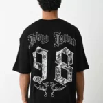 Unisex Baskılı Oversize T-Shirt - Siyah