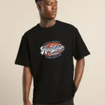 Unisex Baskılı Oversize T-Shirt - Siyah