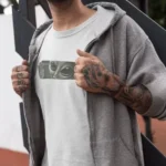 Unisex Bisiklet Yaka Baskılı Oversize T-Shirt - Beyaz