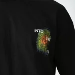 Unisex Bisiklet Yaka Baskılı Oversize T-Shirt - Siyah - Görsel 4