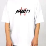 Unisex Bisiklet Yaka Baskılı Oversize T-Shirt - Beyaz