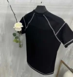 Unisex Karoyaka Dikişli Oversize T-Shirt - Siyah - Görsel 2