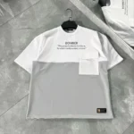 Unisex Torba Cep Detaylı  Parçalı T-Shirt - Gri