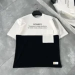 Unisex Torba Cep Detaylı  Parçalı T-Shirt - Siyah