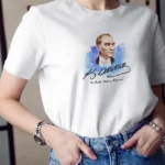 Unisex Bisiklet Yaka Baskılı Oversize T-Shirt - Beyaz