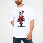 Unisex Bisiklet Yaka Baskılı Oversize T-Shirt - Beyaz