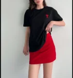 Unisex Bisiklet Yaka Baskılı Oversize T-Shirt - Siyah - Görsel 3