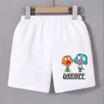 Beli Lastikli Baskılı Mini Şort - Beyaz